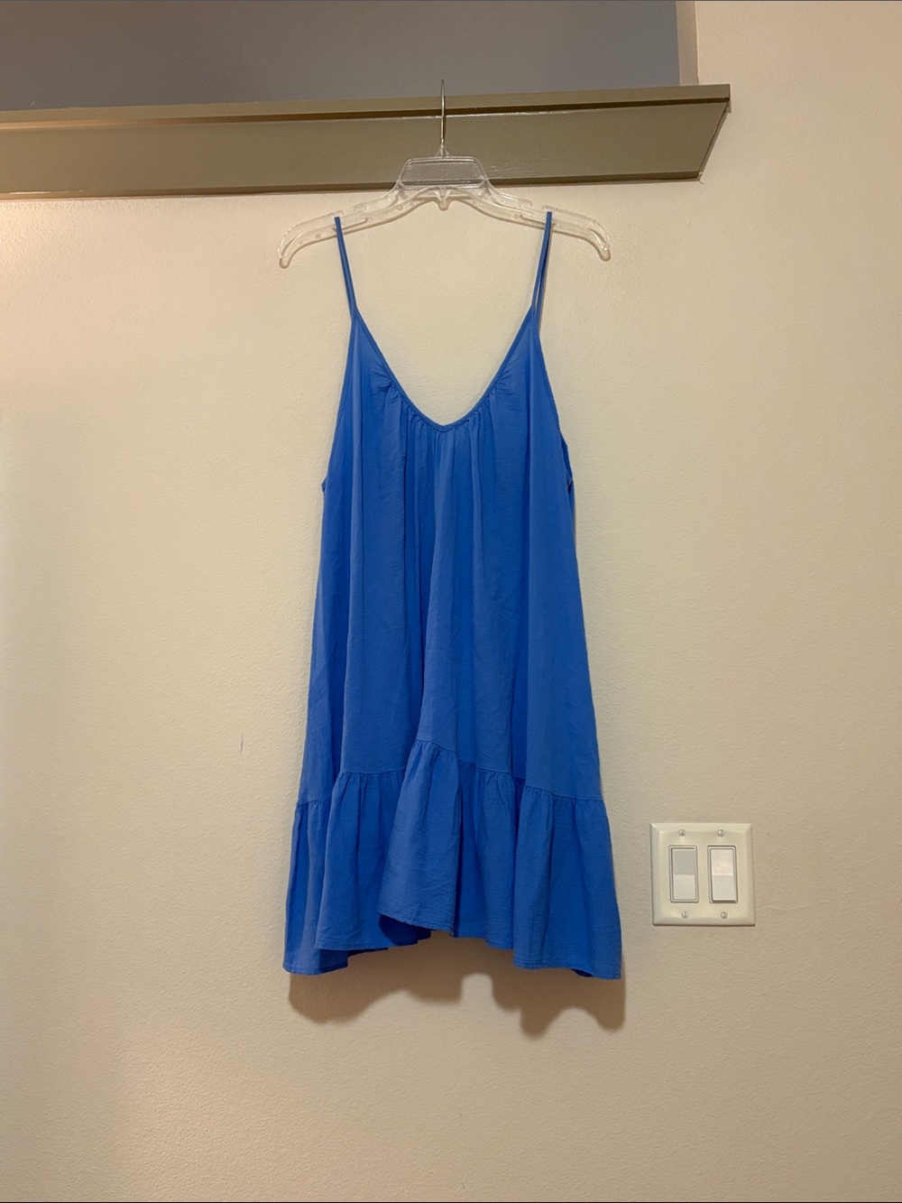 9Seed St. Tropez Ruffle Mini Dress in Moroccan Blue OS EUC - Picture 4 of 7